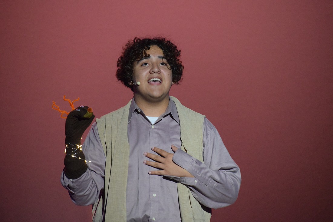 Gabriel Cortes, or in this case Kristoff, sings alongside his reindeer friend, Sven, while singing "Lost in the Woods."