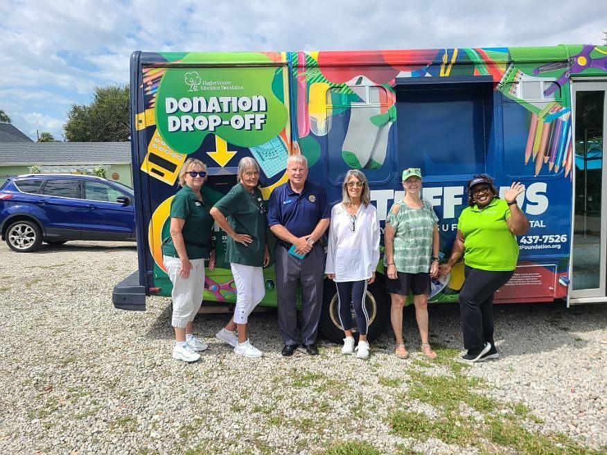 From left to right: Eileen Cederberg, Barbara Macready, Dale Martin, Candy Cornelssen, Mary Thompson and Maryiotti Johnson at the Flagler Woman's Club's fundraiser on Sept. 16. Photo courtesy of the Flagler Woman's Club