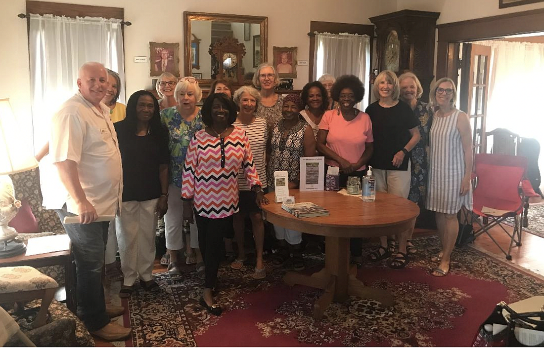 Members of Seeking Insights for Solutions, an interest group of the University Women of Flagler, with Ed Siarkowicz, president of the Flagler County Historical Society. Photo courtesy of Seeking Insights for Solutions