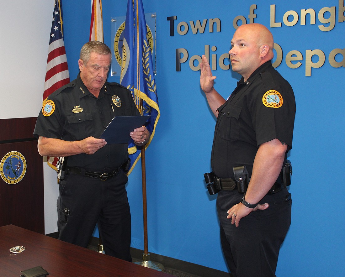 Longboat Key police department recently added Officer Michael Mathis to the fleet, sworn in on Set. 18.