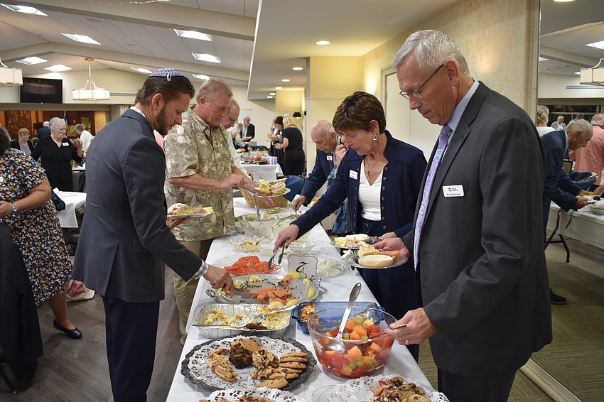 The breaking of the fast was celebrated with tables of food.