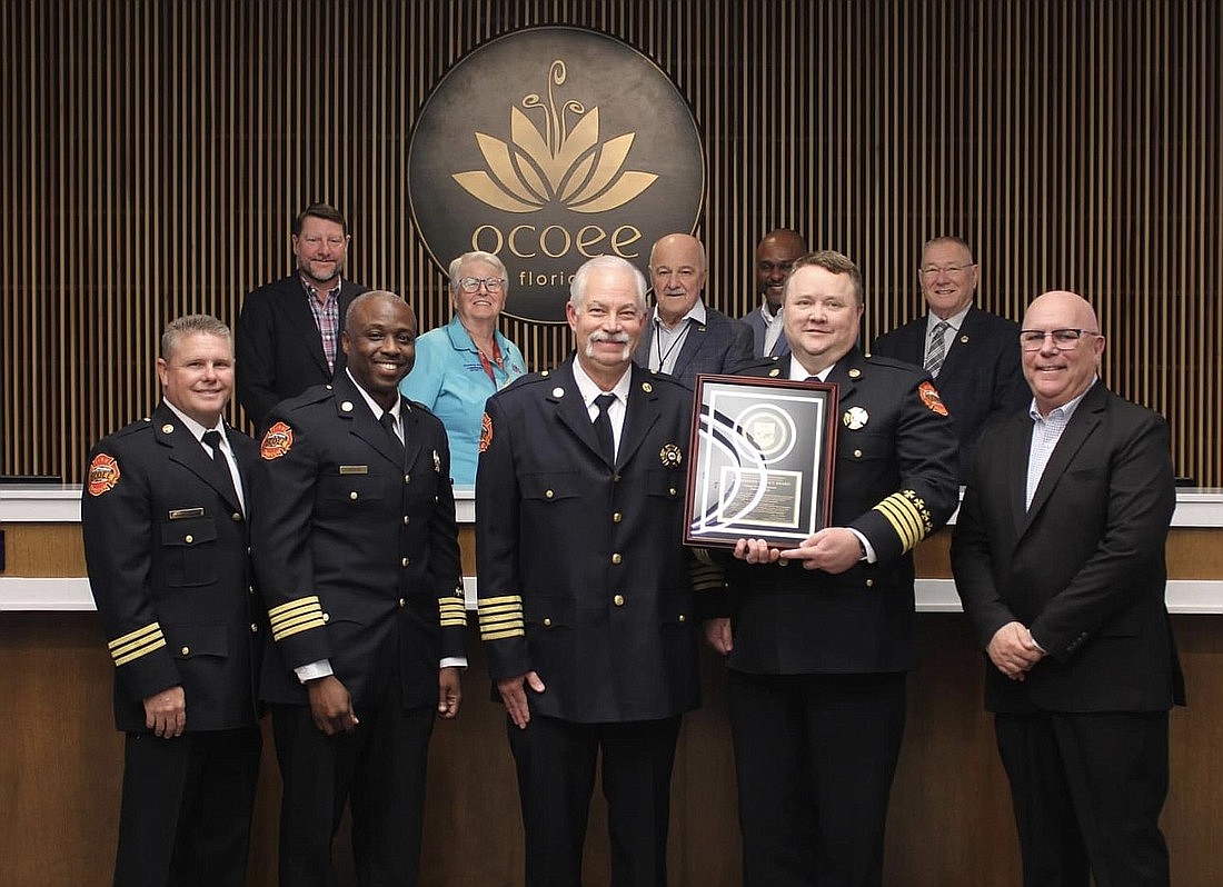 The Ocoee Fire Department was presented with a plaque for completing the accreditation process through the Center for Public Safety Excellence.