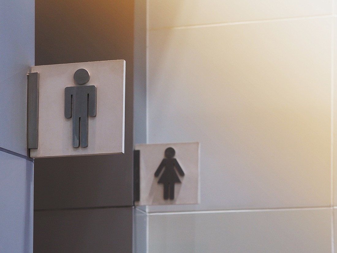 Public restroom sign. Photo from Adobe Stock