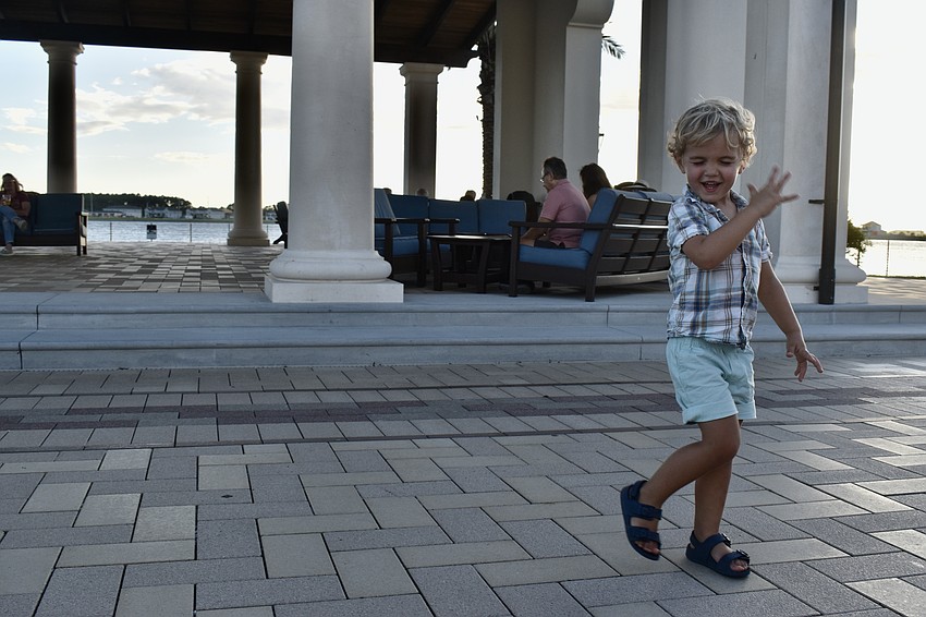 Sarasota resident Maxwell Ahring attends Ranch Nite for the first time. The 3-year-old didn't stop dancing.