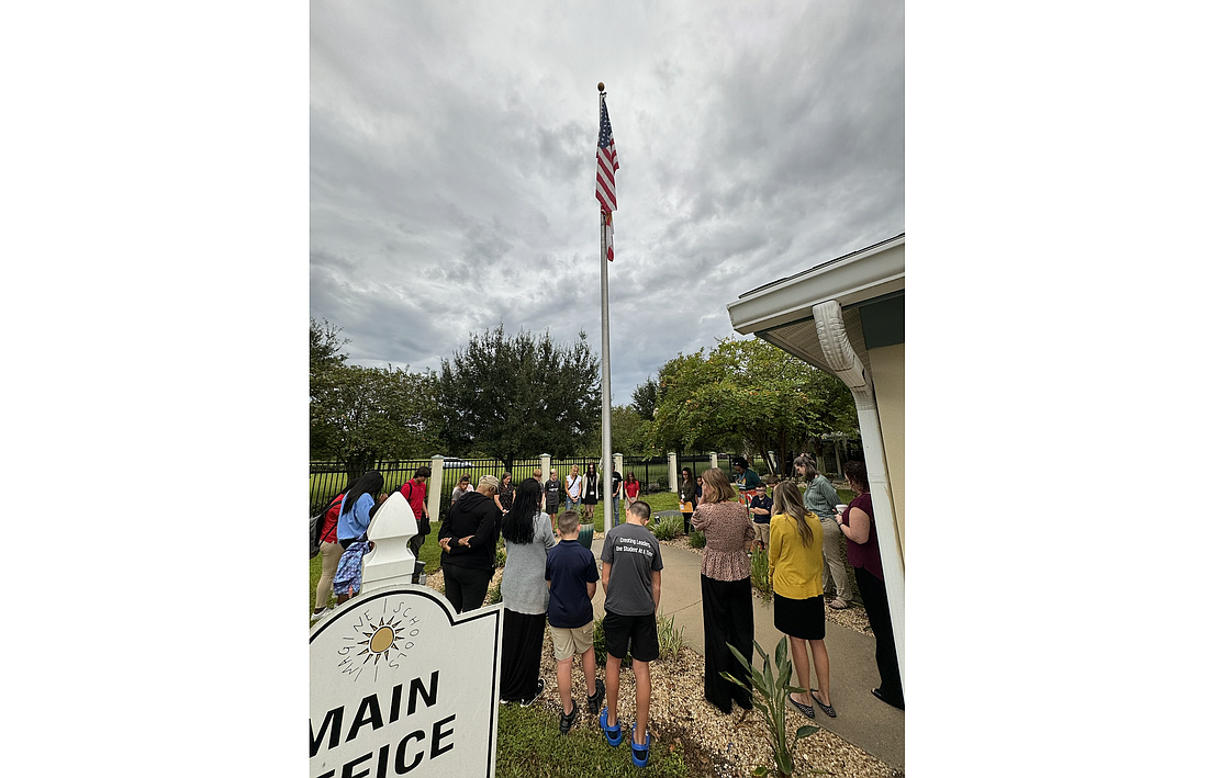 The students at Imagine School at Town Center during the See You at the Pole event. Photo courtesy of LaToya Taite-Headspeth