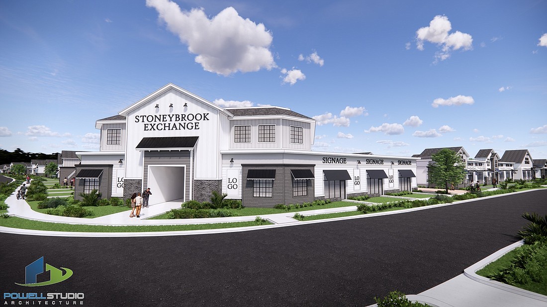 This rendering depicts the new 89,889-square-foot Planned Commercial Development at Stoneybrook West Parkway.