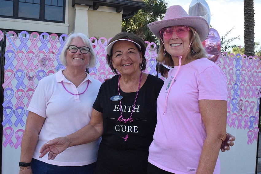 Del Webb's Diane Cannon, Kathryn Ferullo and Deb DiStefano are ready for a fun walk to support those impacted by cancer.