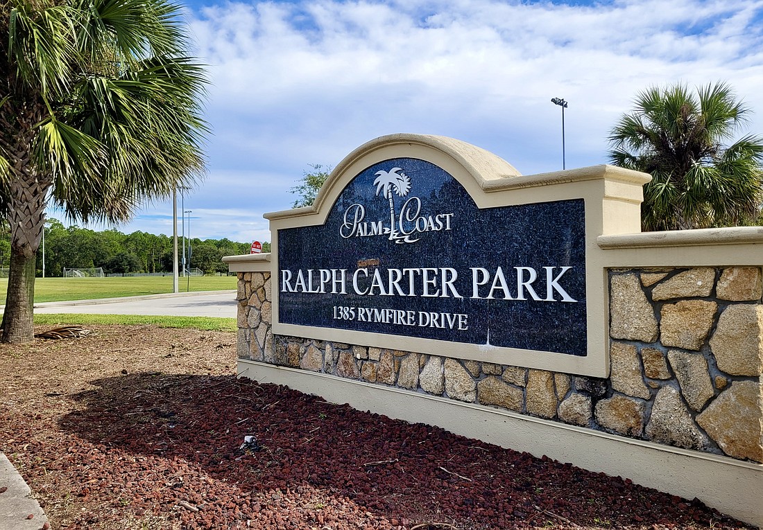 The Ralph Carter Park sign. Photo by Sierra Williams