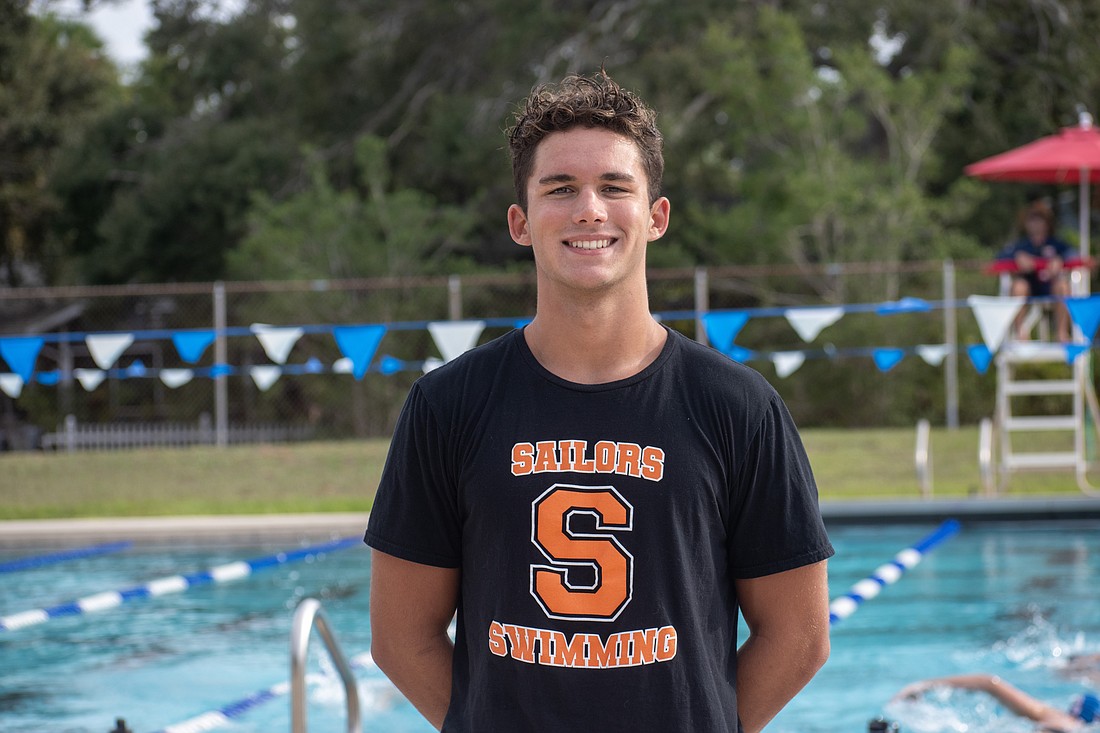 Sarasota boys swimmer Luca Simon.