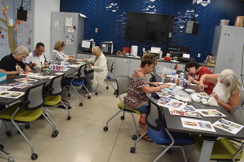 Braden River Library hosts a rock painting class for adults and seniors in Studio70.