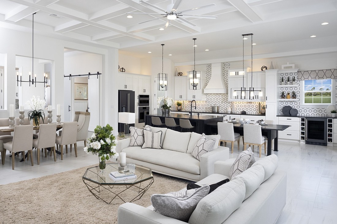 The great room in Homes by WestBay's Biscayne II model.