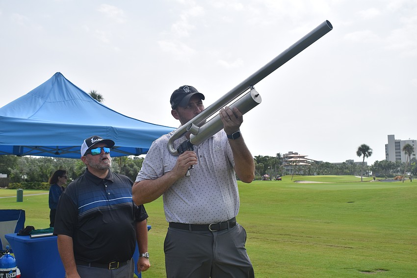 Shawn LaRusso and Peter Murray with the power launcher