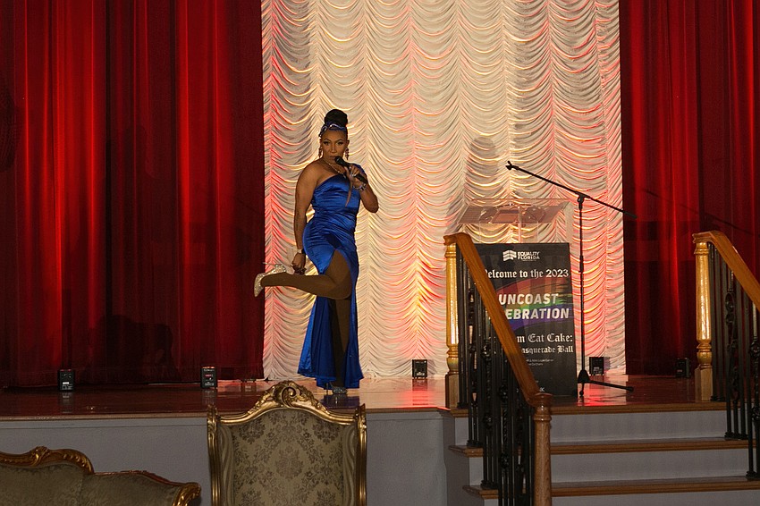 Angleina Young Cavalier addresses the crowd.