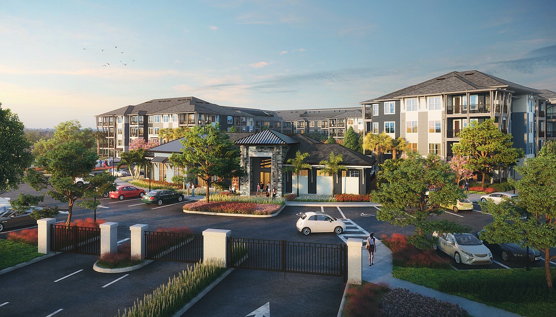 Mast Capital and Rockpoint have topped off the 248-unit apartment complex they are building in Pasco County.