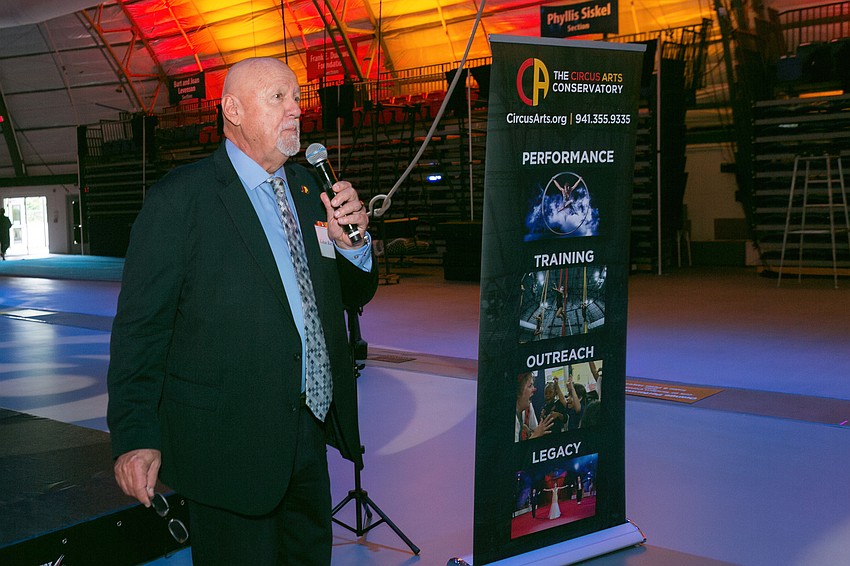 Vice President of Philanthropy Zoltan Karpathy welcomes the crowd.