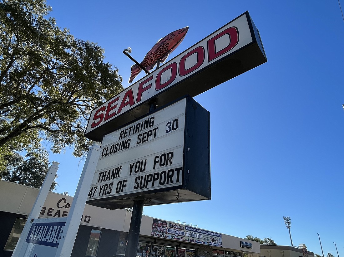 Cox's Seafood in Tampa, which opened in 1976, closed Sept. 30.