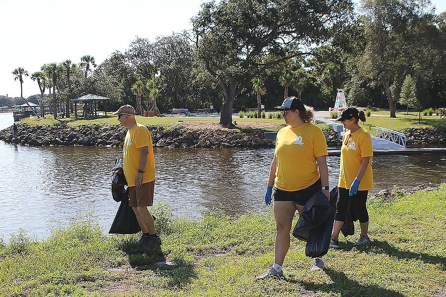 Terry, Megan and Terri Schade participate in Palm Coast's Intracoastal Waterway Cleanup event in September 2023. File photo by Christine Rodenbaugh