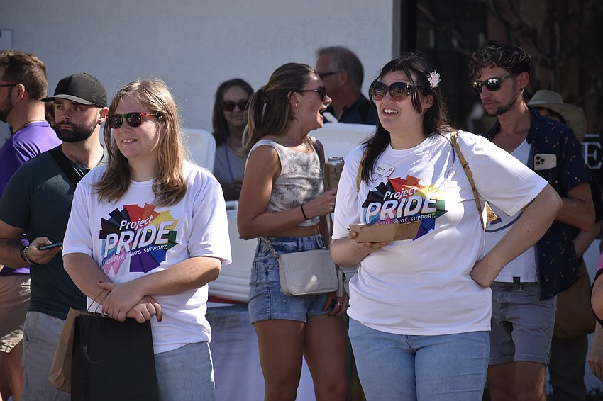 Ryan Page and Sydney Brennan watch the performance.
