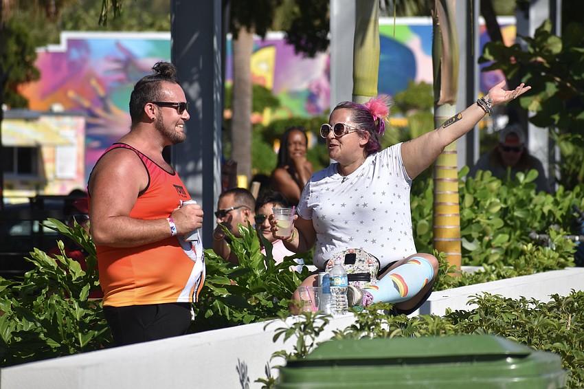 John Wurtz and his friend Danielle Pearce enjoyed each other's company at the event.