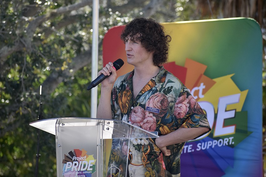 Zander Moricz, founder and executive Director of SEE Alliance, speaks at the event.