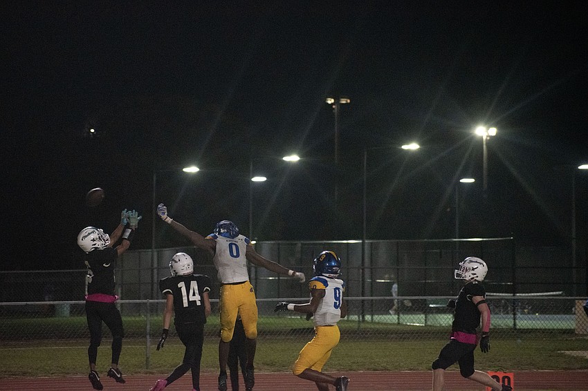 Gibbs' final pass of the game falls incomplete in the end zone.