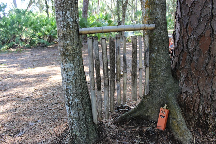 It takes quiet a bit of wind to move these chimes around the Peaceful Path.