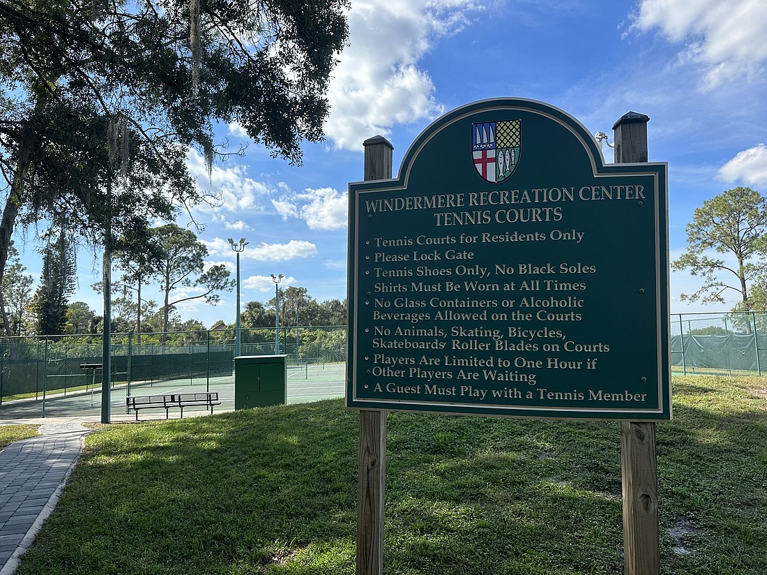 The Windermere Recreation Center is located at 11465 Park Ave., Windermere.