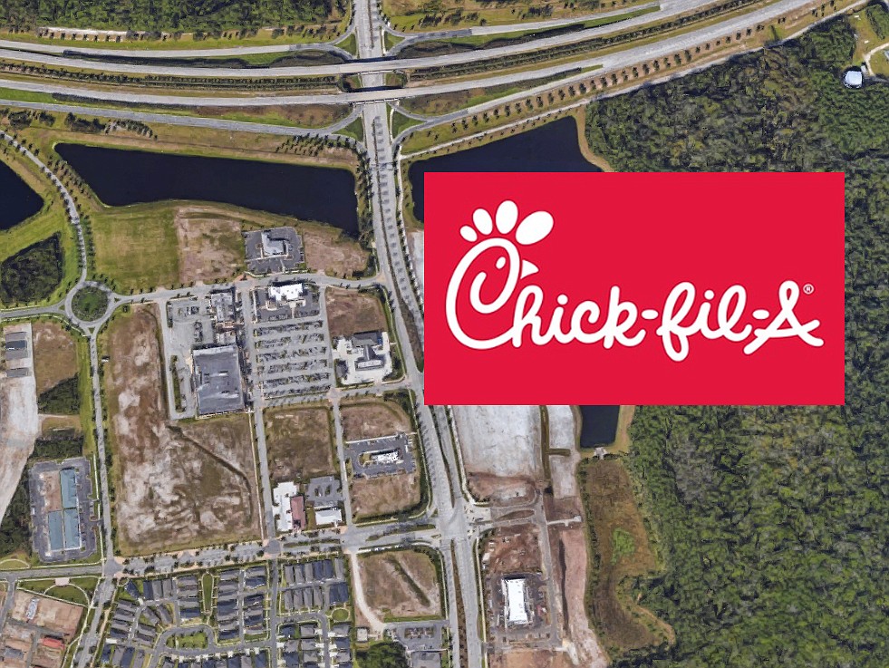 The Nocatee Chick-fil-A is in review east of Crosswater Parkway and south of Nocatee Parkway, north of 355 Pine Lake Drive.