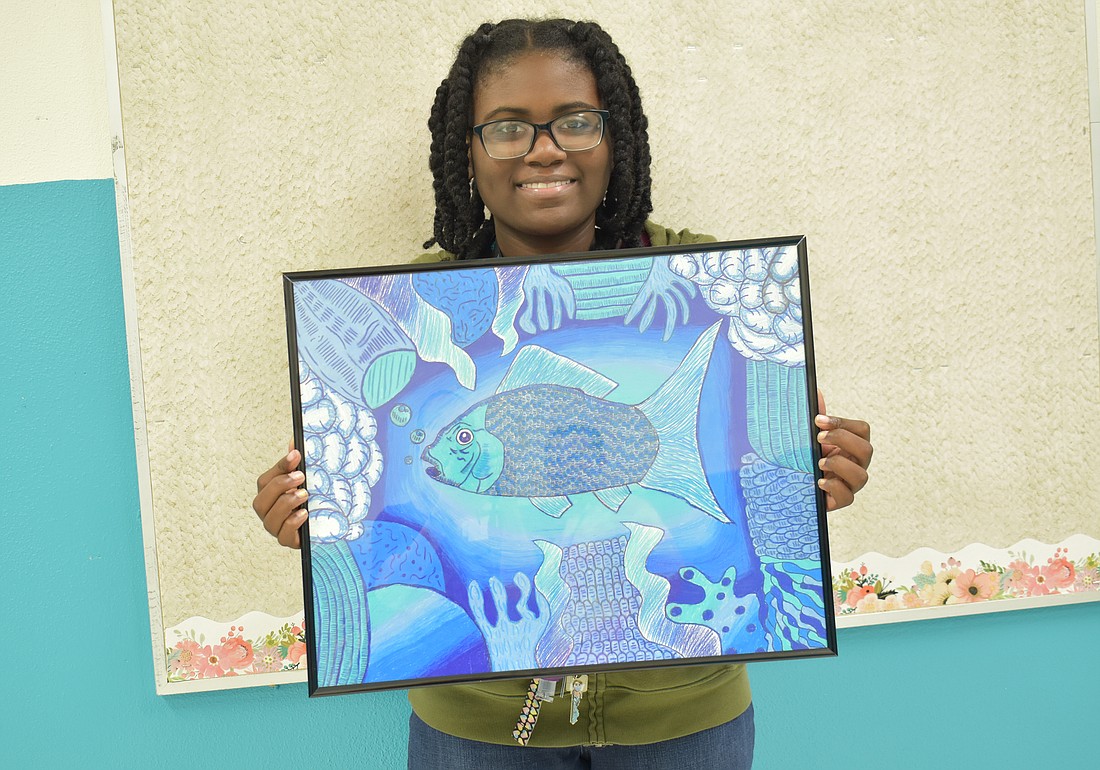 Laurie Fevrier, an eighth grader at Carlos E. Haile Middle School, can't wait to show her artwork for the first time at the Manatee River Artists Guild at Waterlefe Art and Craft Show and Sale.