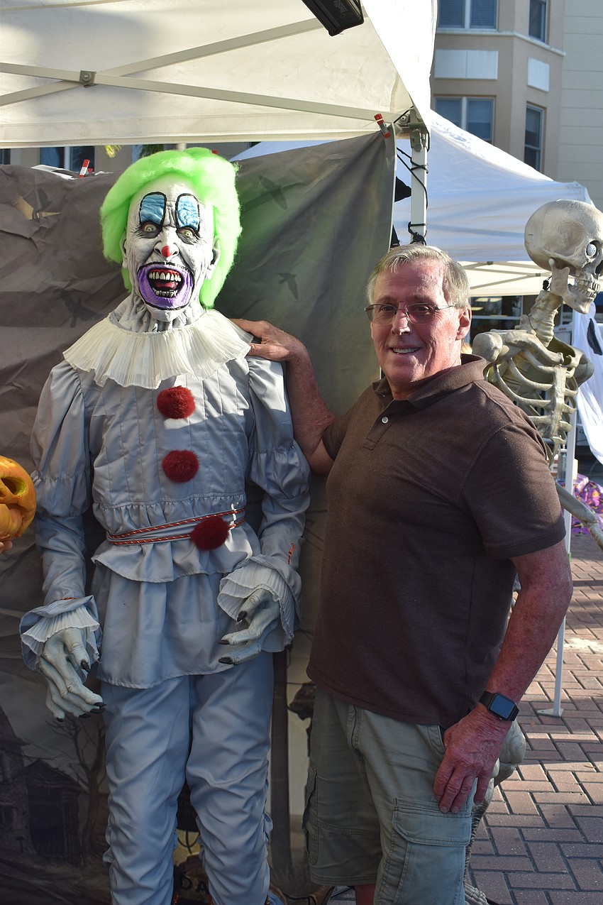 Joe Pfeiffer is ready for BooFest. It took him and a helper about four hours to set up his spooky tent.
