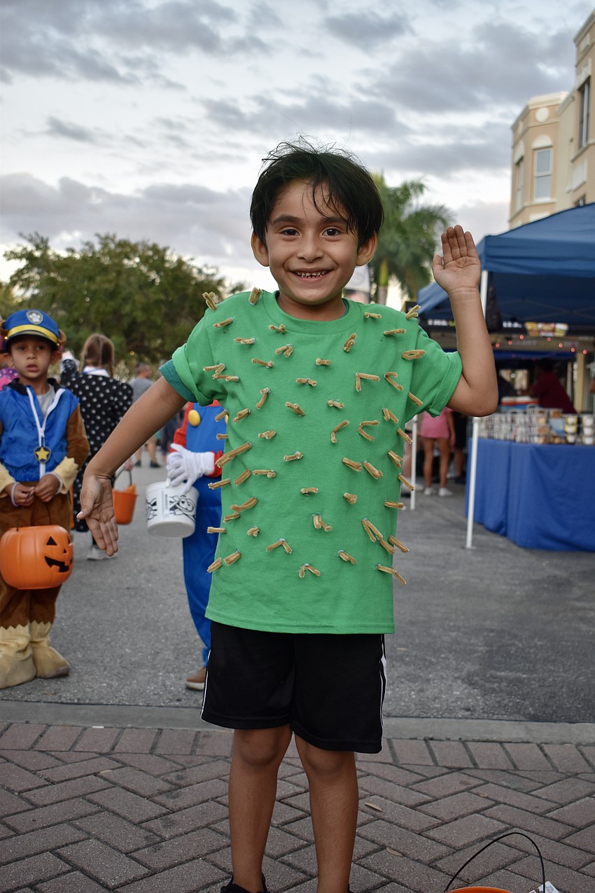 Brennan Minardi, 6, is a cactus at BooFest at Main Street at Lakewood Ranch.