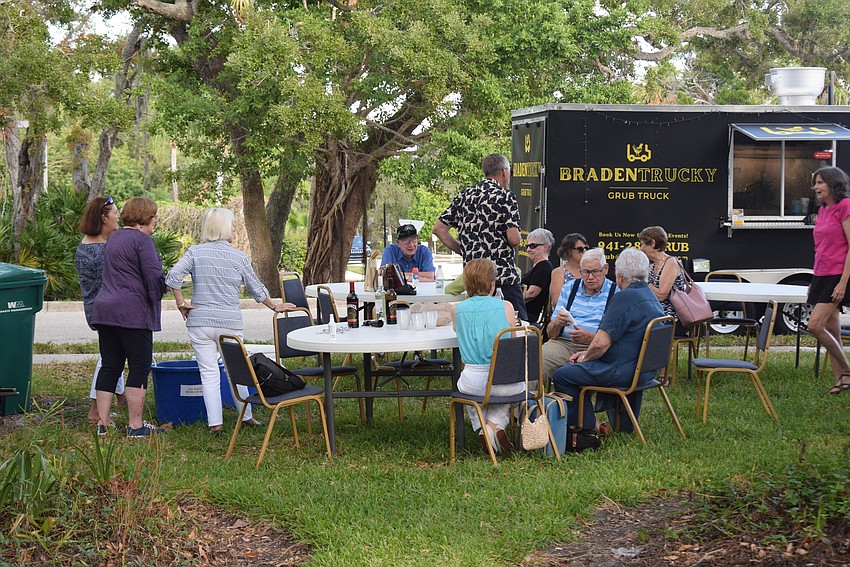 All Angels by The Sea congregants gather at its welcome back party Oct. 26.