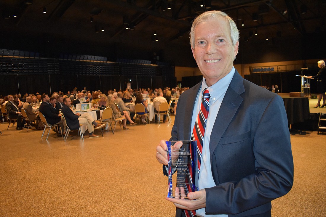 Willis Smith Construction CEO David Sessions receives the Rick Fawley Economic Development Award of Distinction on Oct. 27.