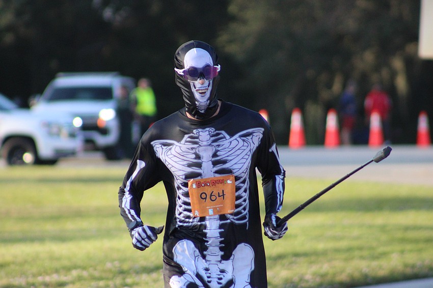 Lakewood Ranch's Matt Bertrand ordered his costume two days before the Boo Run because it could be sent overnight delivery. Unfortunately, it was not a breathable suit and he was soaked before starting the race.