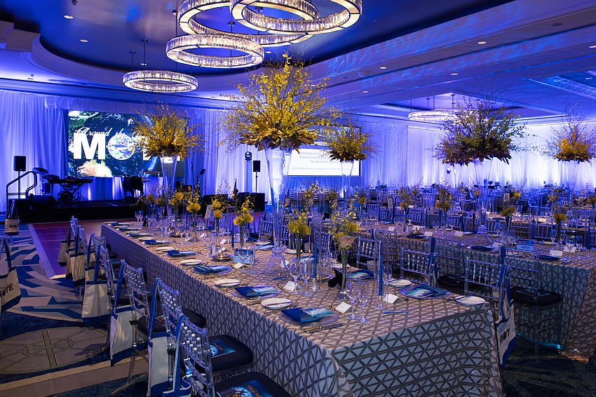 The Ritz-Carlton, Sarasota ballroom was transformed for an elegant Oceanic Evening.