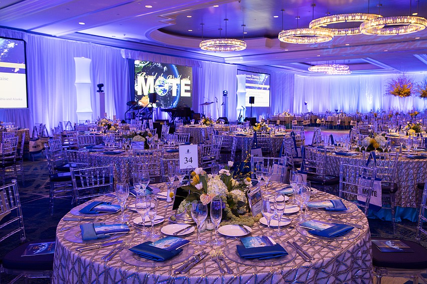 The Ritz-Carlton, Sarasota ballroom was transformed for an elegant Oceanic Evening.
