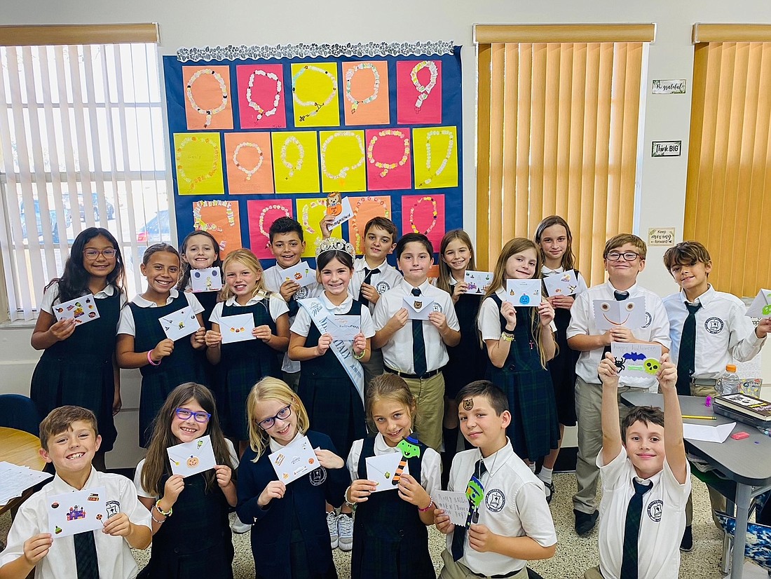 St. Brendan Catholic School fourth graders made Halloween "Cards of Kindness" for The Arc Jacksonville. Courtesy photo