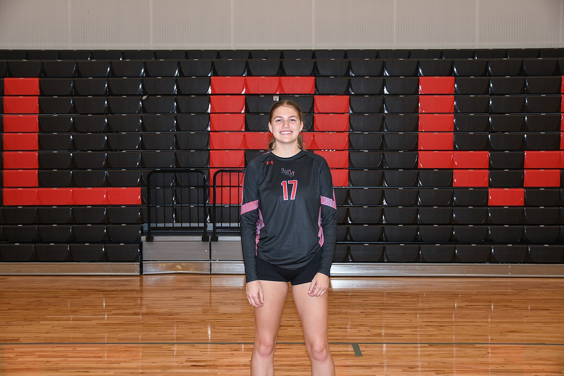 Lake Buena Vista High School sophomore outside hitter Estelle Aubert is emerging as a leader for the Lady Vipers volleyball team.