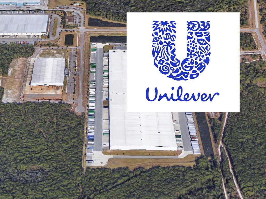 A satellite image of the Unilever warehouse 12200 Presidents Court in Westlake Industrial Park.