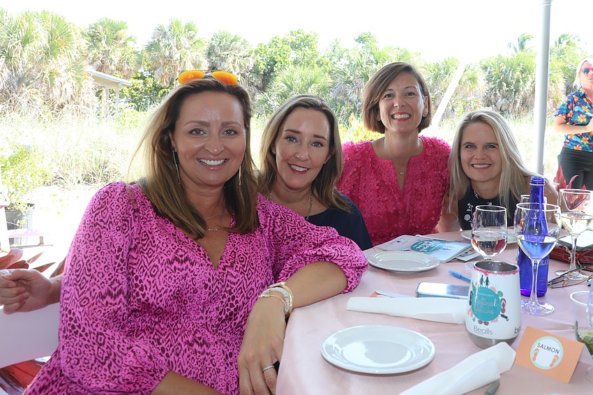 Friends Michaela Macdonald, Suzanne Anderson, Rebecca Guttridge and Laura Walters enjoy the Children First Flip Flop & Fashion event.
