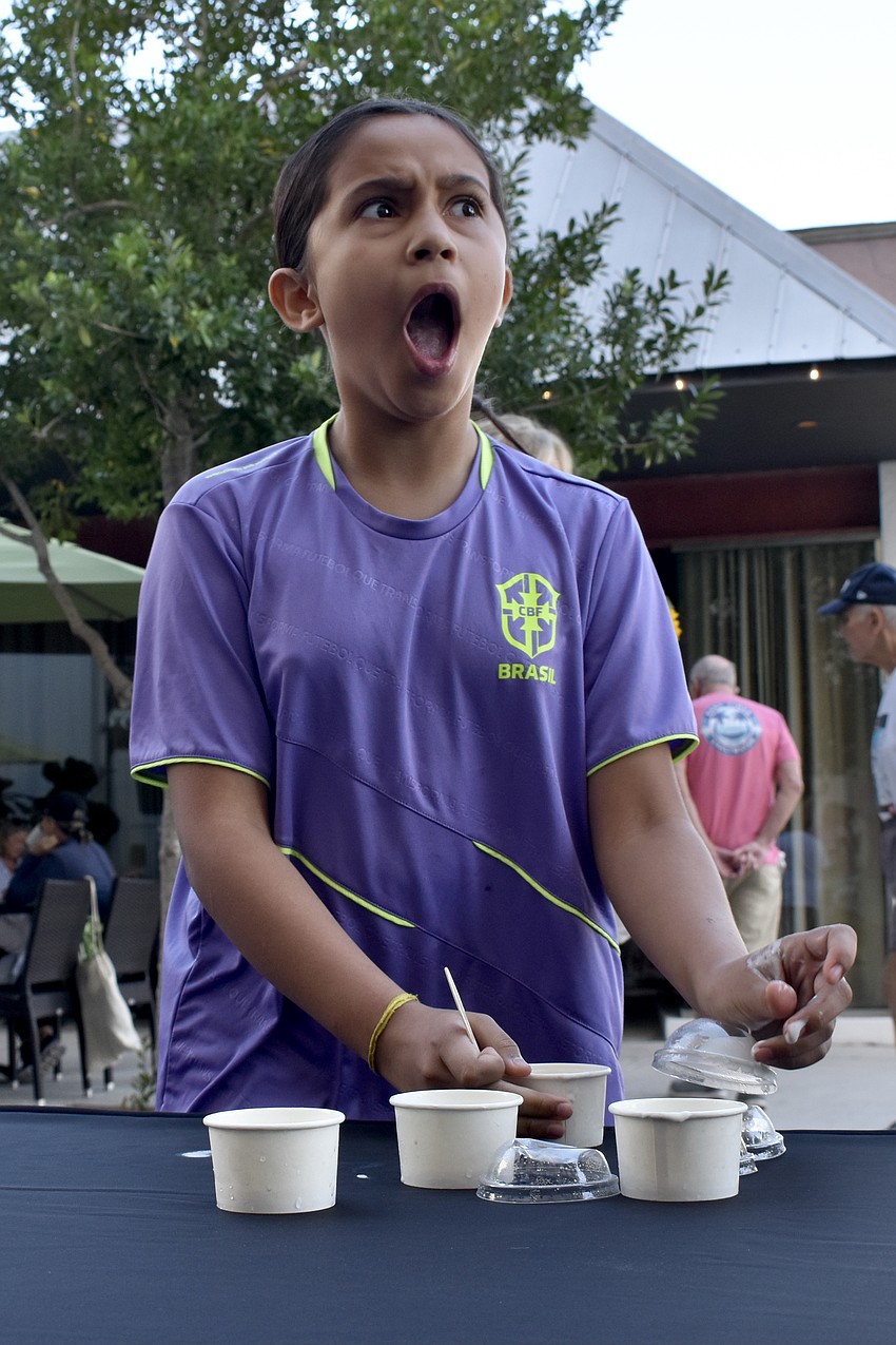 Leila Schaedler-Luera, 10 prepares for the final countdown, with one minute left.