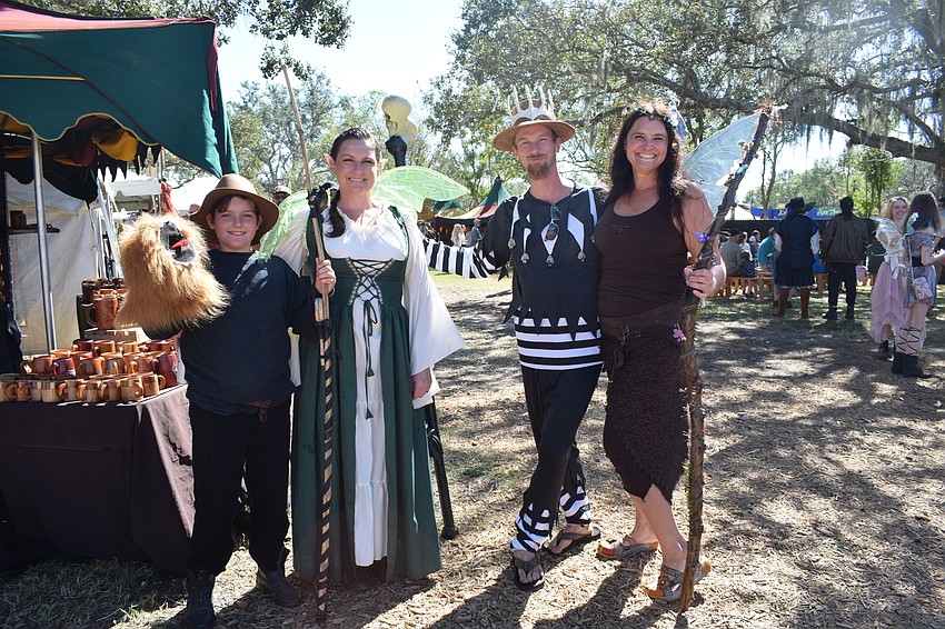 Bradenton 10-year-old Reise McKowen, Kairie McKowen, Dar Wolf and Annie McKowen have been attending the Sarasota Medieval Fair for three years, dressing up for the past two.