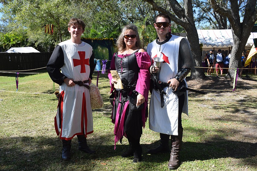 Port Charlotte's Robert Berry, Donna Graves and TJ Graves go to the Sarasota Medieval Fair each year, and they blend in well.