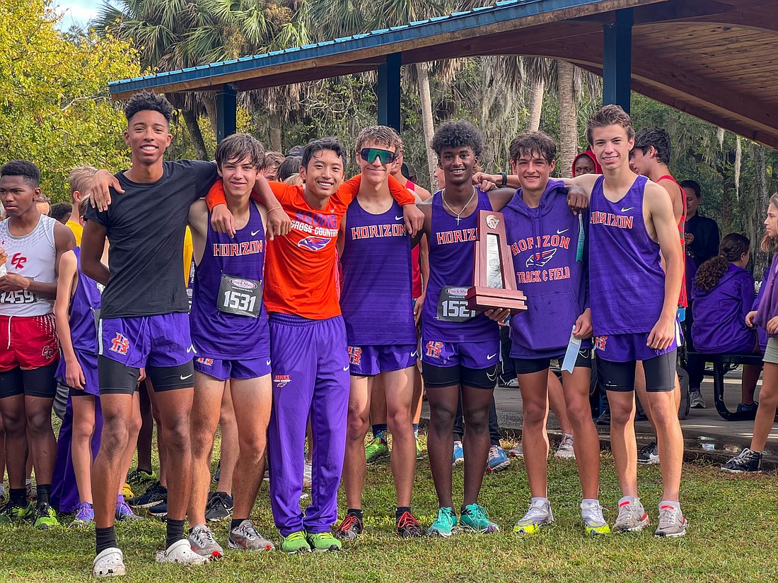 The Hawks scored 79 points to top second place New Smyrna Beach High School, 89 points, and third place Winter Springs High School, 117 points.