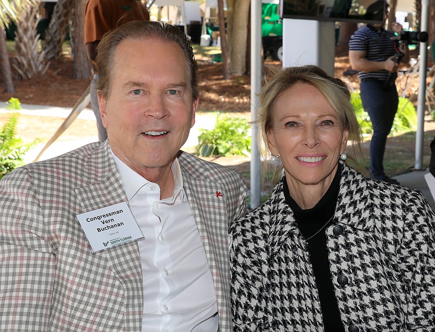 U.S. Rep. Vern Buchanan and his wife, Sandy, are all smiles at USF's Brunch on the Bay.