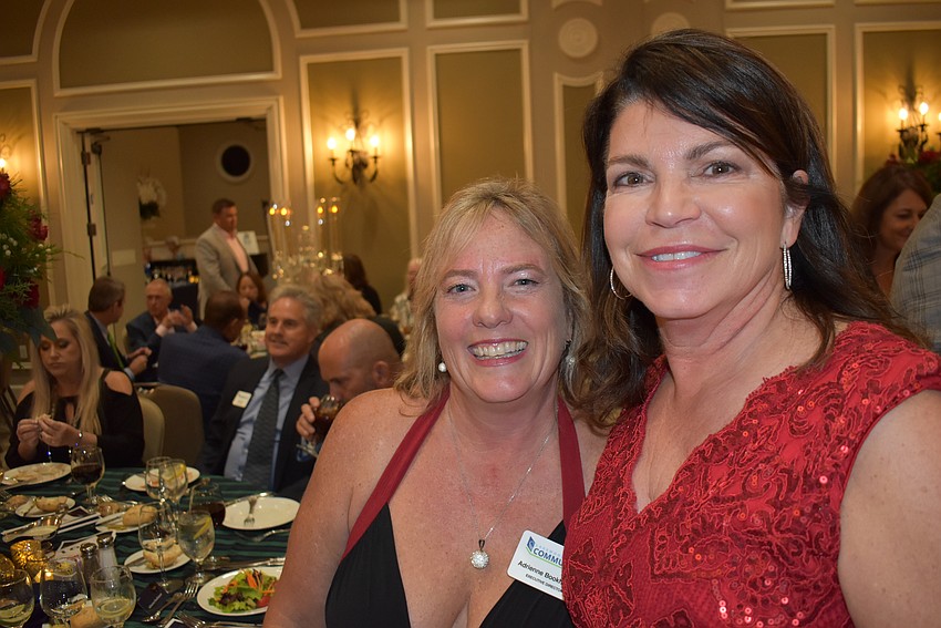 Lakewood Ranch Community Fund Executive Director Adrienne Bookhamer and Board Member Debbie Urban are thrilled with the sellout crowd at the Soirée at the Ranch.