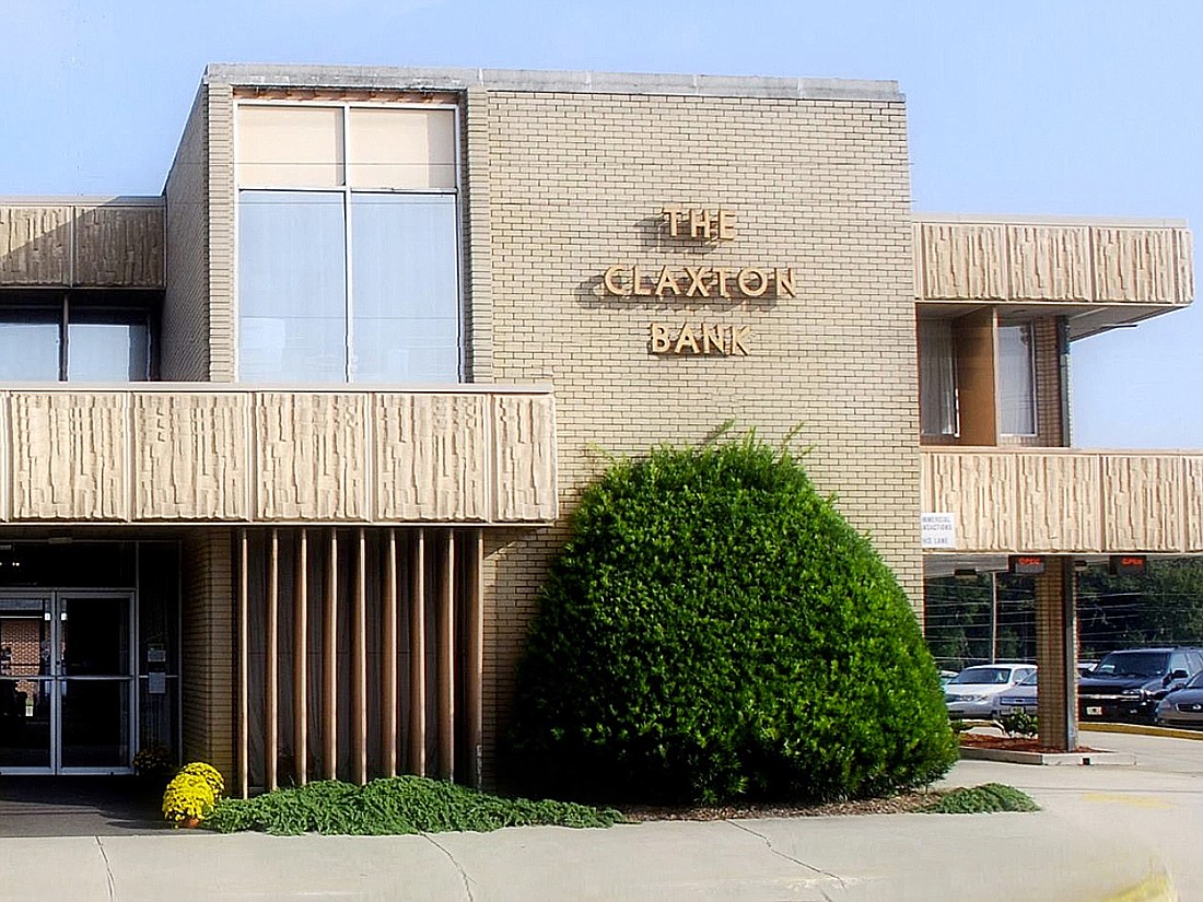 The main branch of The Claxton Bank at 121 W. Main St. in Claxton, Georgia.