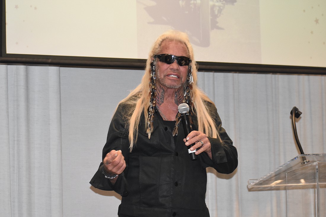 Duane Chapman speaks at the event.