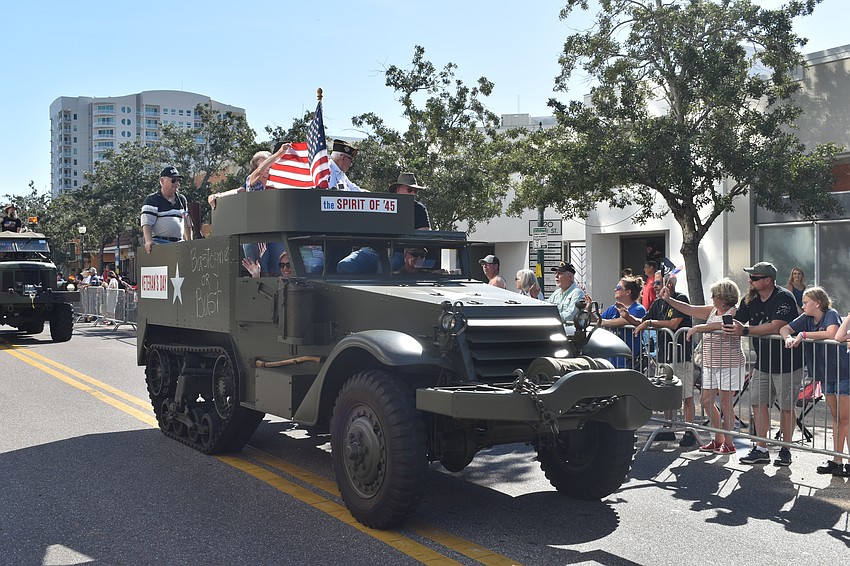 The Spirit of '45 travels the parade route.