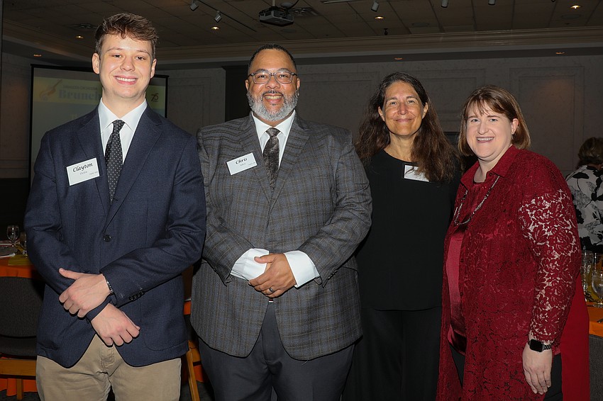 Youth Orchestra Conductors Claton Deleu, Christopher Allen, and Susan Heinz with Alyson Rozier, director of education.